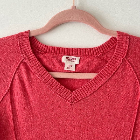 Mossimo Coral Cotton & Wool V-Neck Sweater - Picture 3 of 16
